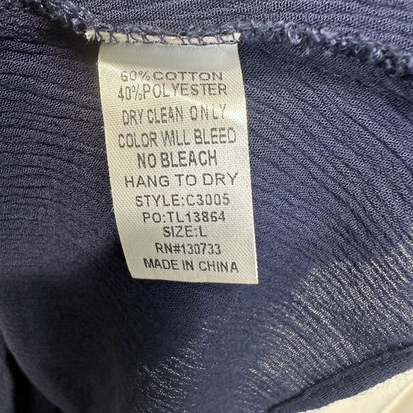 Size Large Floral Embroidered Peasant Dress Boho Blue Mini Stretch Tassels 3/4 - Picture 7 of 8